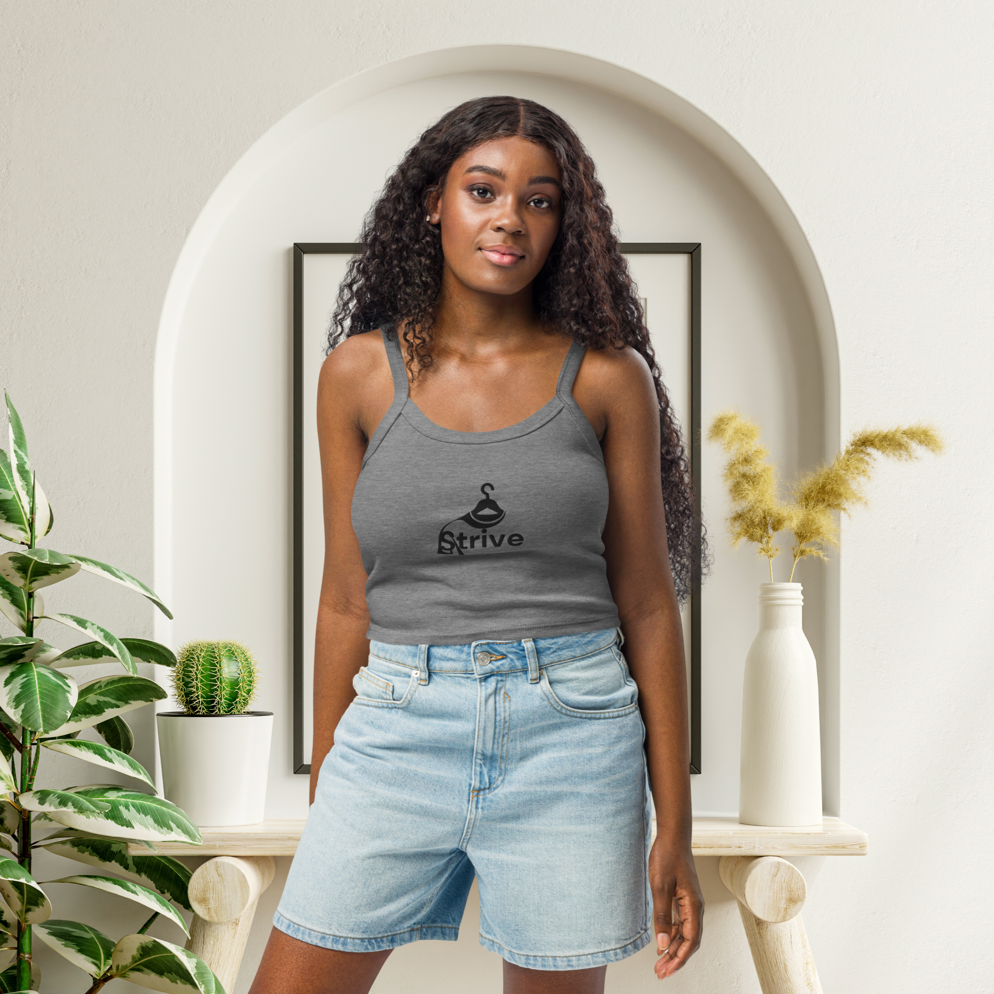 Womens micro-rib tank top