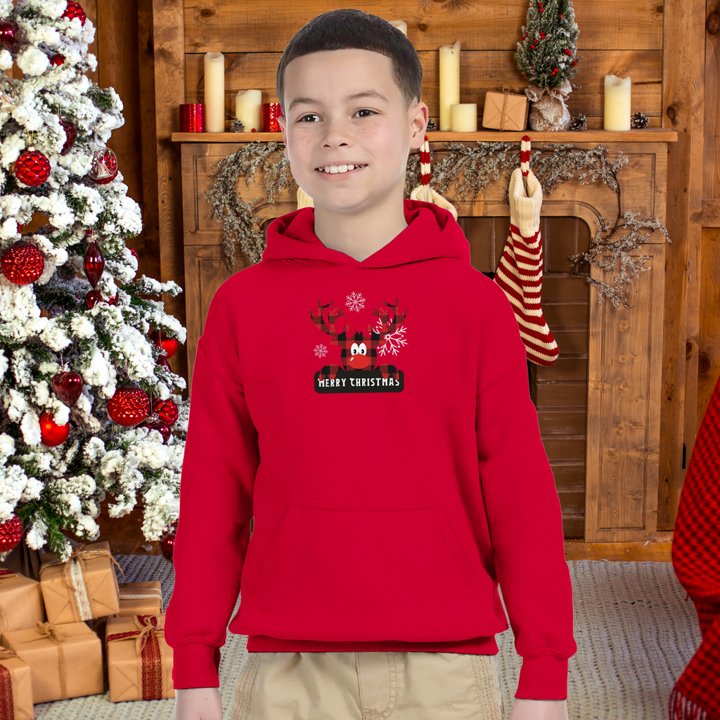 Christmas Kids Pullover Hoodie - Reindeer