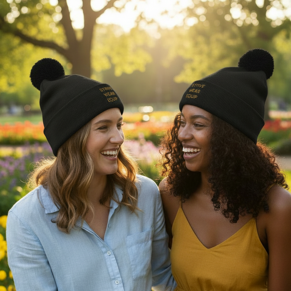 Womens Pom-Pom Beanie - SWE