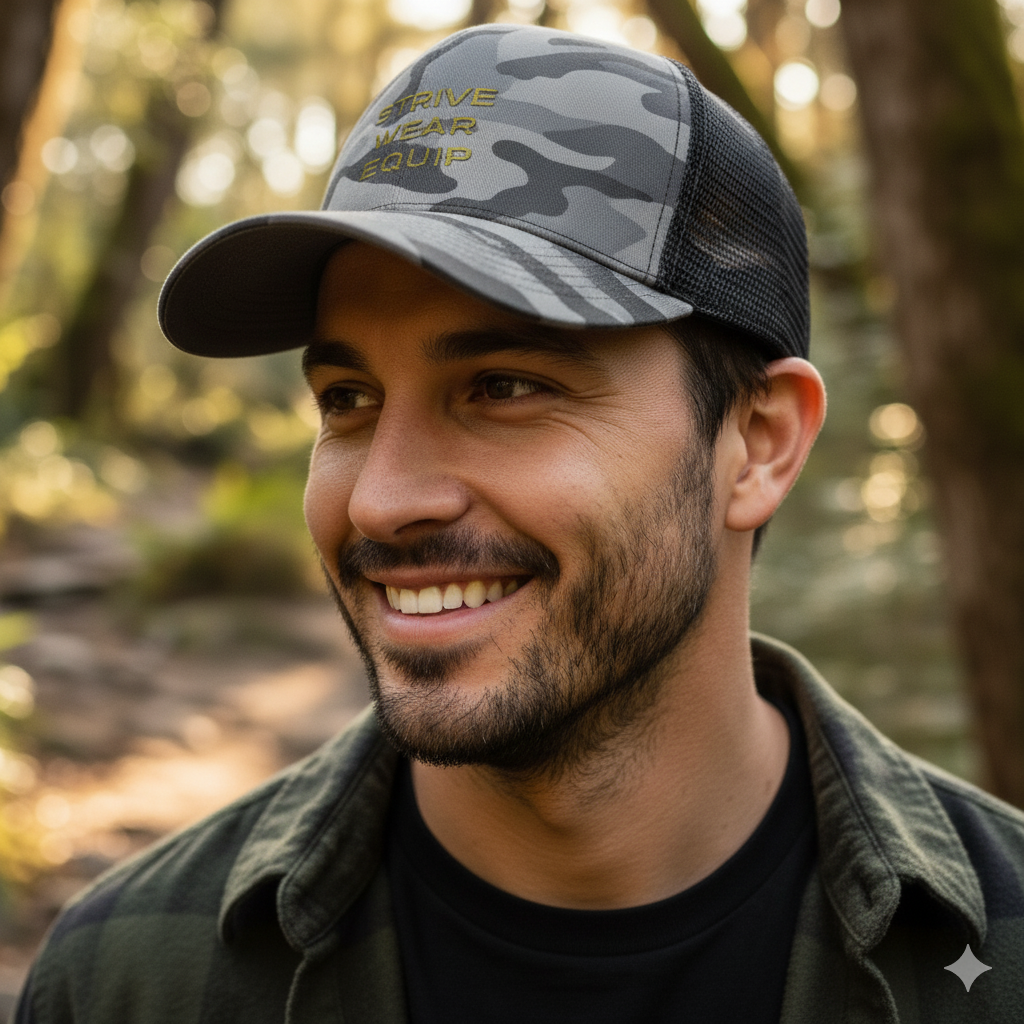 Men's Camo Snapback Trucker Cap