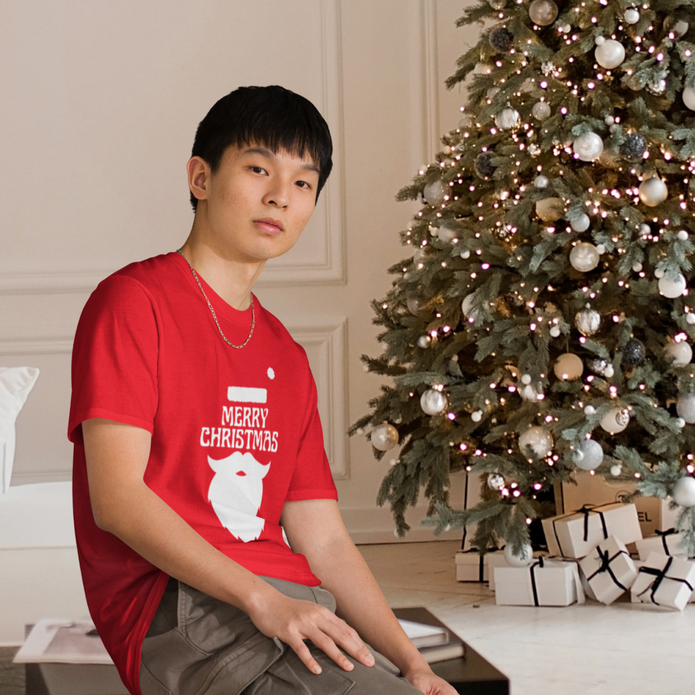 Christmas Unisex Short-Sleeve T-shirt - Santa Face